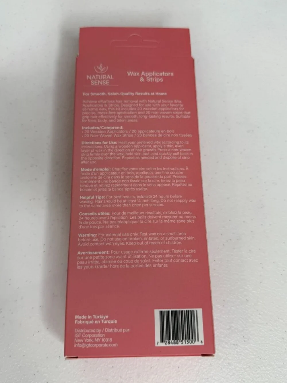 Natural Sense Wax Applicators Strips 40 Pc Hair Removal Kit Non Woven NWT